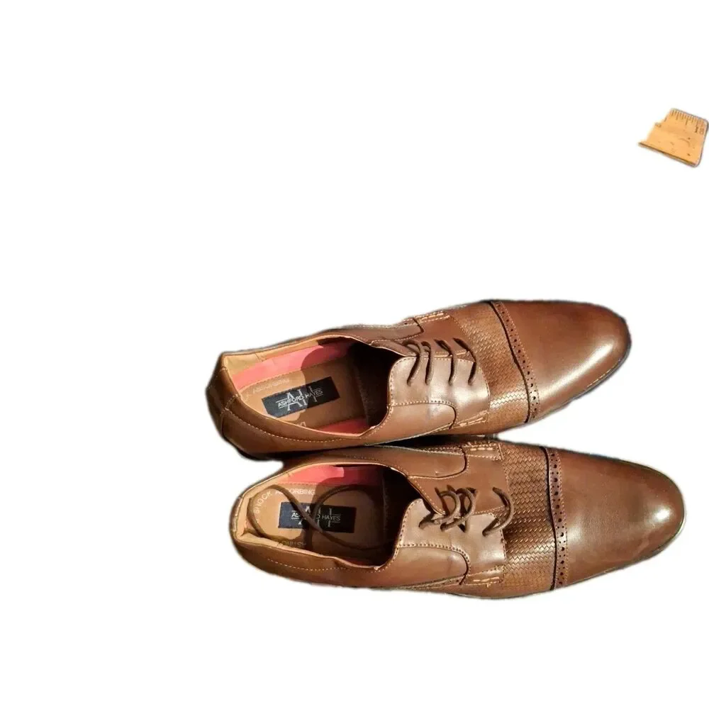 Ashford Hayes Men's Brown Leather Dress Shoes Size 15M